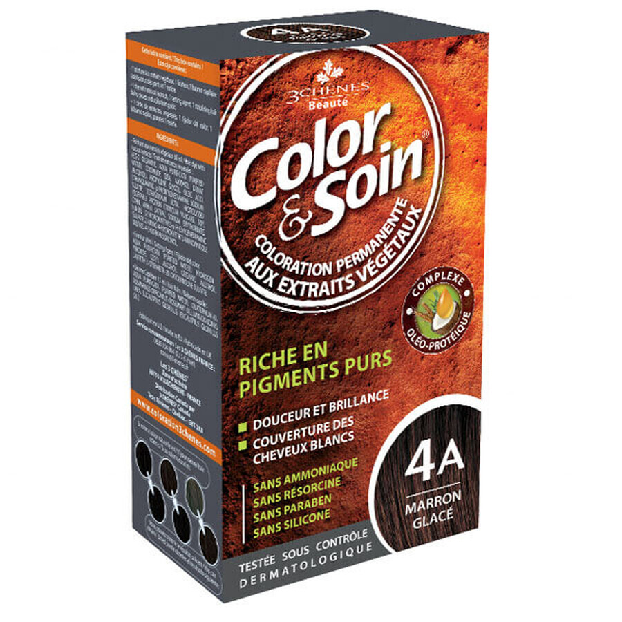 Color&amp;Soin, Haarfärbemittel, 4A, kaltes Braun, 135 ml