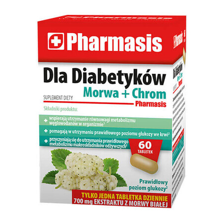 Pharmasis Für Diabetiker Maulbeere + Chrom, 60 Tabletten