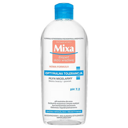 Mixa Optimal Tolerance, fluido micelar, pieles sensibles, 400 ml