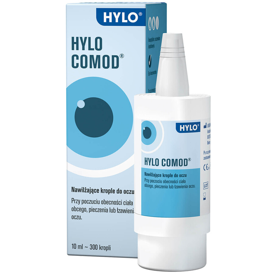 Hylo Comod, feuchtigkeitsspendende Augentropfen, konservierungsmittelfrei, 10 ml