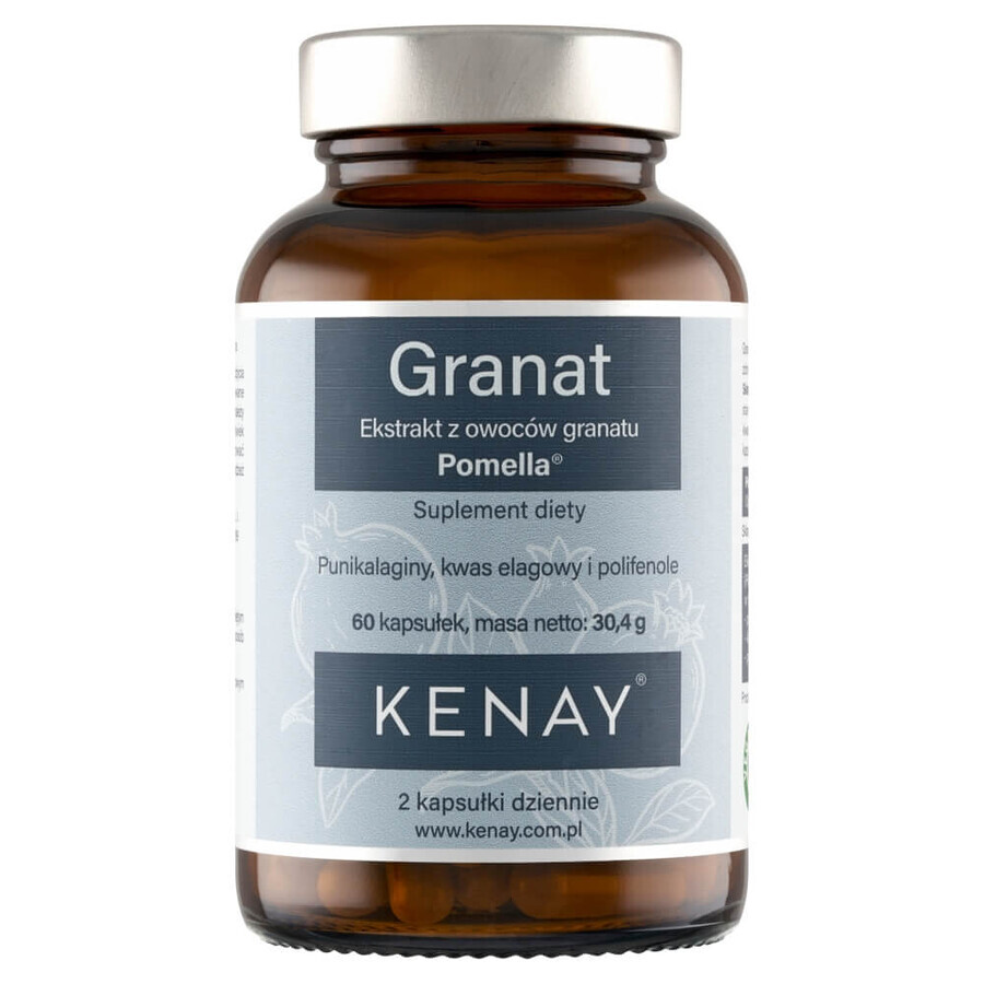 Kenay, Pomella, extractos de fruta de granada, 60 cápsulas