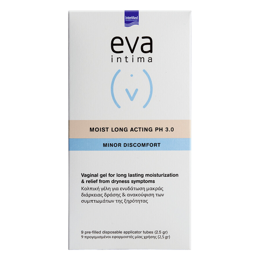 Eva Intima Moist Langwirksames Vulvovaginales Feuchtigkeitsgel pH 3.0, 9 Vaginalapplikatoren, Intermed