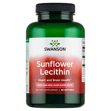 Swanson, Sunflower Lecithin, Sunflower Lecithin 1200 mg, 90 Capsules