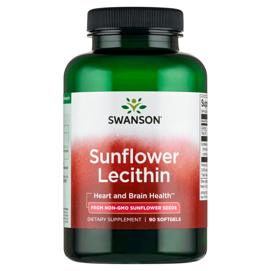 Swanson, Sunflower Lecithin, Sunflower Lecithin 1200 mg, 90 Capsules