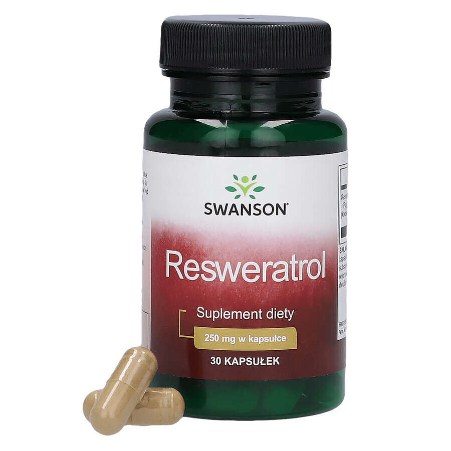 Swanson Resveratrol, Resveratrol 250 mg, 30 Kapseln