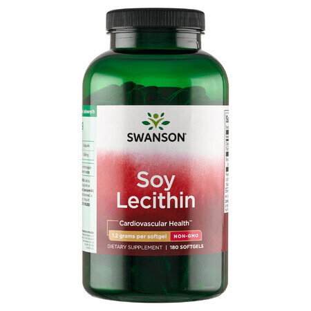 Lecitina di soia Swanson, lecitina, 180 capsule in gel