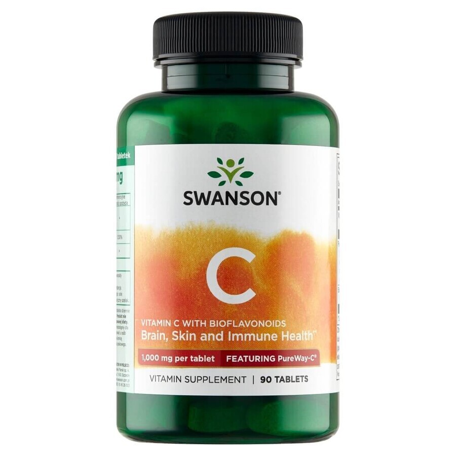 Swanson C, vitamina C 1000 mg cu bioflavonoide, 90 comprimate