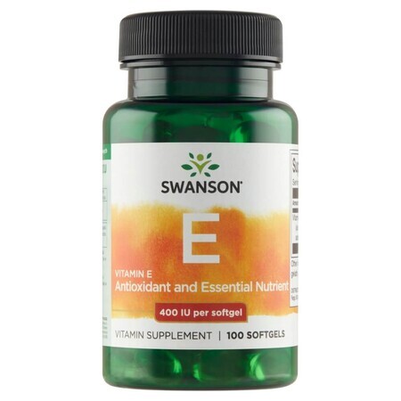 Swanson E, natürliches Vitamin E 400 IU, 100 Gelkapseln