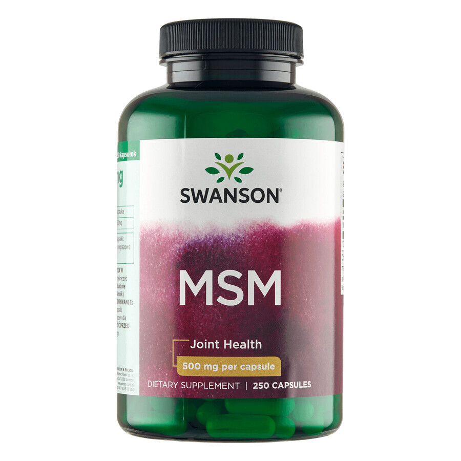 Swanson MSM, metilsulfonilmetan 500 mg, 250 capsule