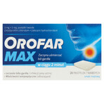 Orofar Max 2 mg + 1 mg, Minzgeschmack, 20 harte Lutschtabletten