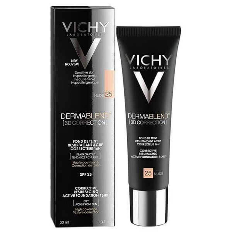 Vichy Dermablend Correction 3D, ausgleichende Grundierung für die Hautoberfläche, Nr. 25, Nude, 30 ml