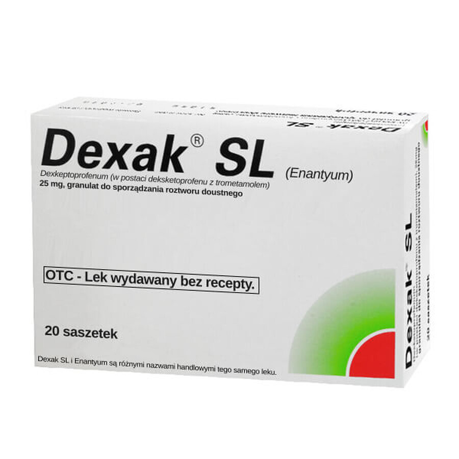 Dexak SL 25 mg, Granulat für orale Lösung, 20 Beutel (Parallelimport)