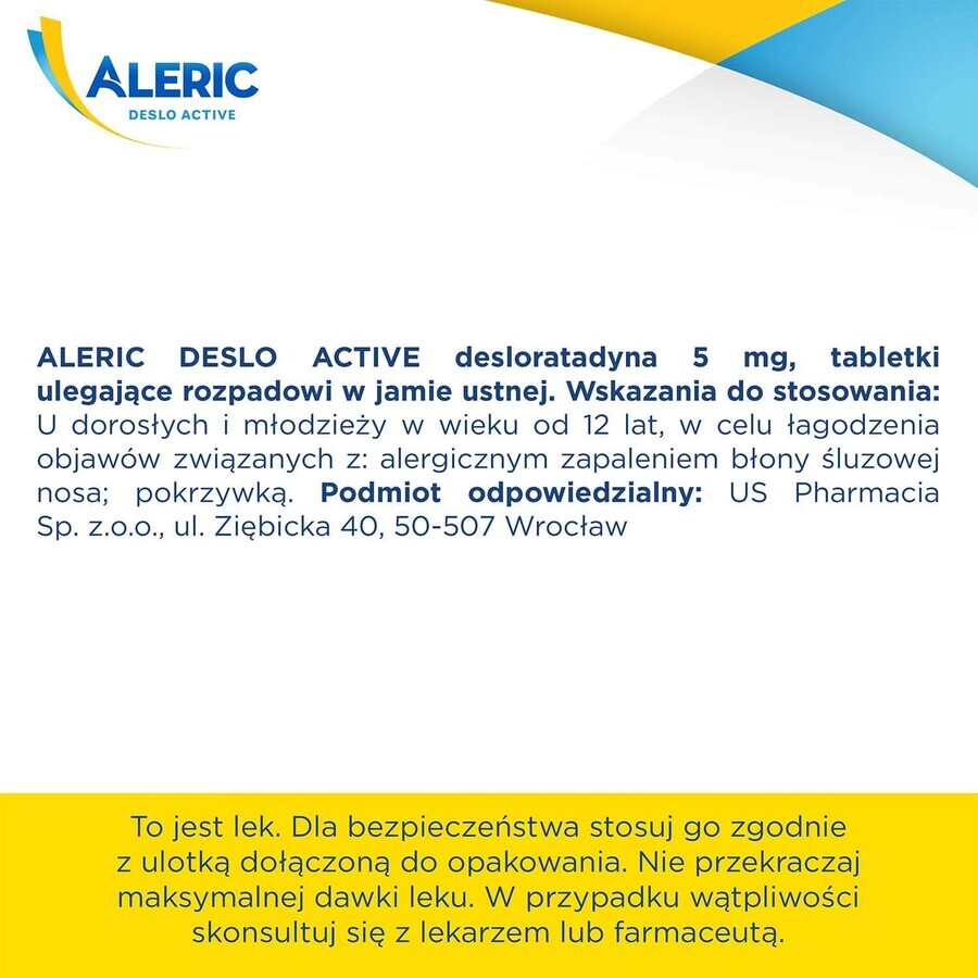 Aleric Deslo Active 5 mg, 10 compresse disintegrabili per via orale