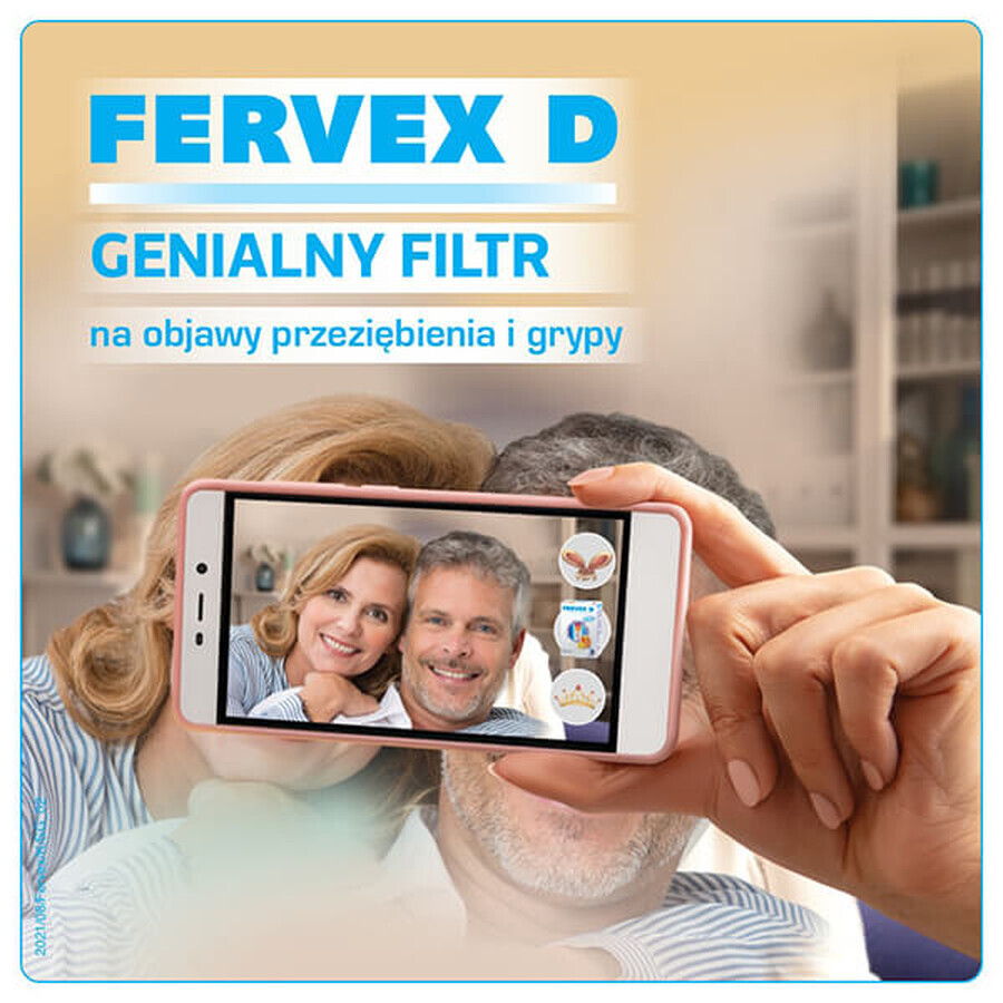 Fervex D 500 mg + 200 mg + 25 mg, Granulat für orale Lösung, 8 Beutel