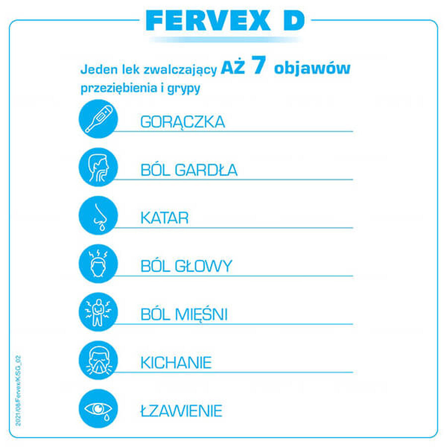 Fervex D 500 mg + 200 mg + 25 mg, Granulat für orale Lösung, 8 Beutel