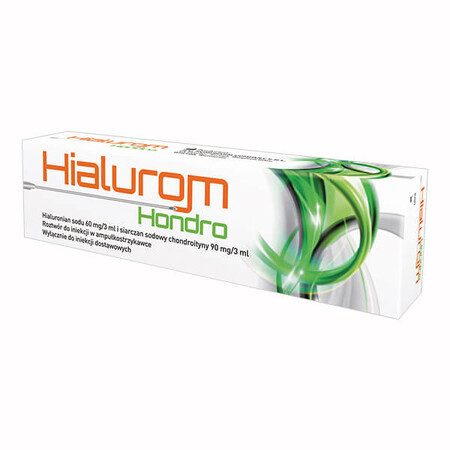 Hialurom Hondro, (60 mg + 90 mg)/ 3 ml, soluție pentru injectare intravitreană, seringă cu 3 ml x 1 fiolă