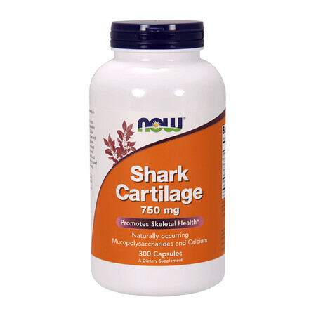 Now Foods Shark Cartilage 750 mg, cartílago de tiburón, 300 cápsulas