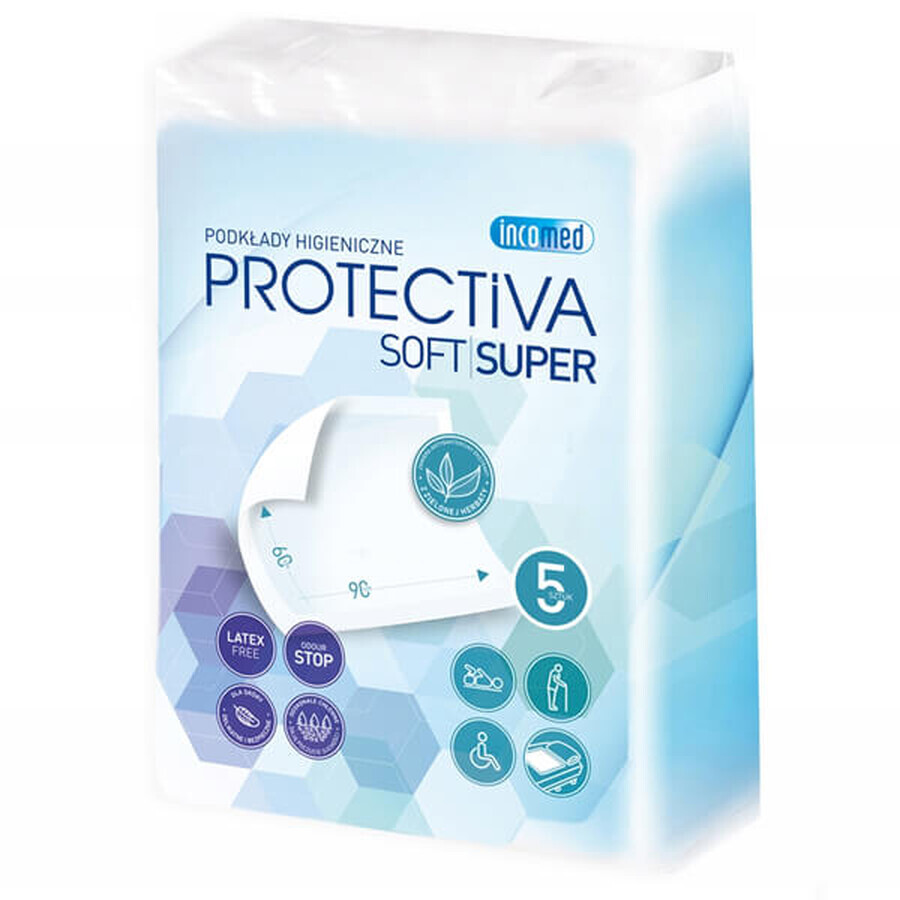 Protectiva Soft Super, tamponi igienici, 60 cm x 90 cm, 5 pz.