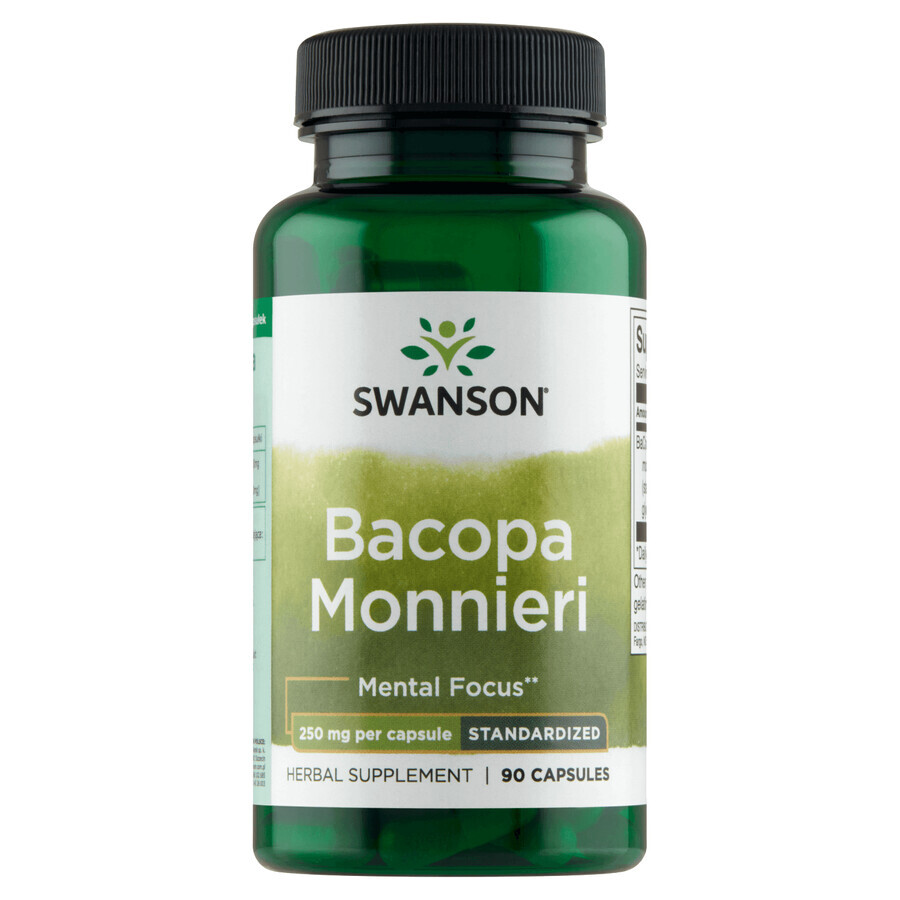 Swanson Bacopa Monnier BaCognize Extract, bacopa cu frunze mici 250 mg, 90 capsule