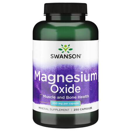 Swanson Magnesium, magneziu 200 mg, 250 capsule