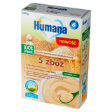 Humana 100% Organic Porridge 5 cereale, fără lapte, fără zahăr adăugat, după 6 luni, 200 g