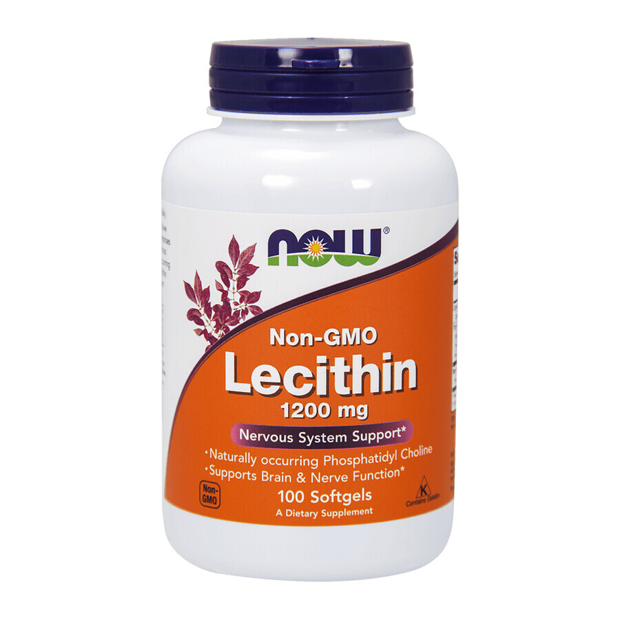 Now Foods Lecitina Non OGM 1200 mg, lecitina, 100 capsule