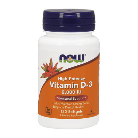 Now Foods, Vitamin D3 2000 IU, 120 Kapseln