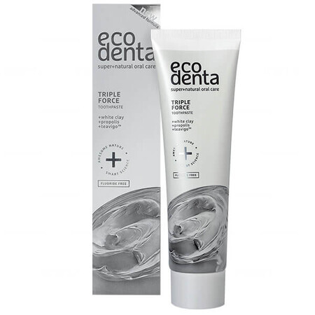 Ecodenta, dentifrice triple action à l'argile blanche et à la propolis, sans fluor, 100 ml