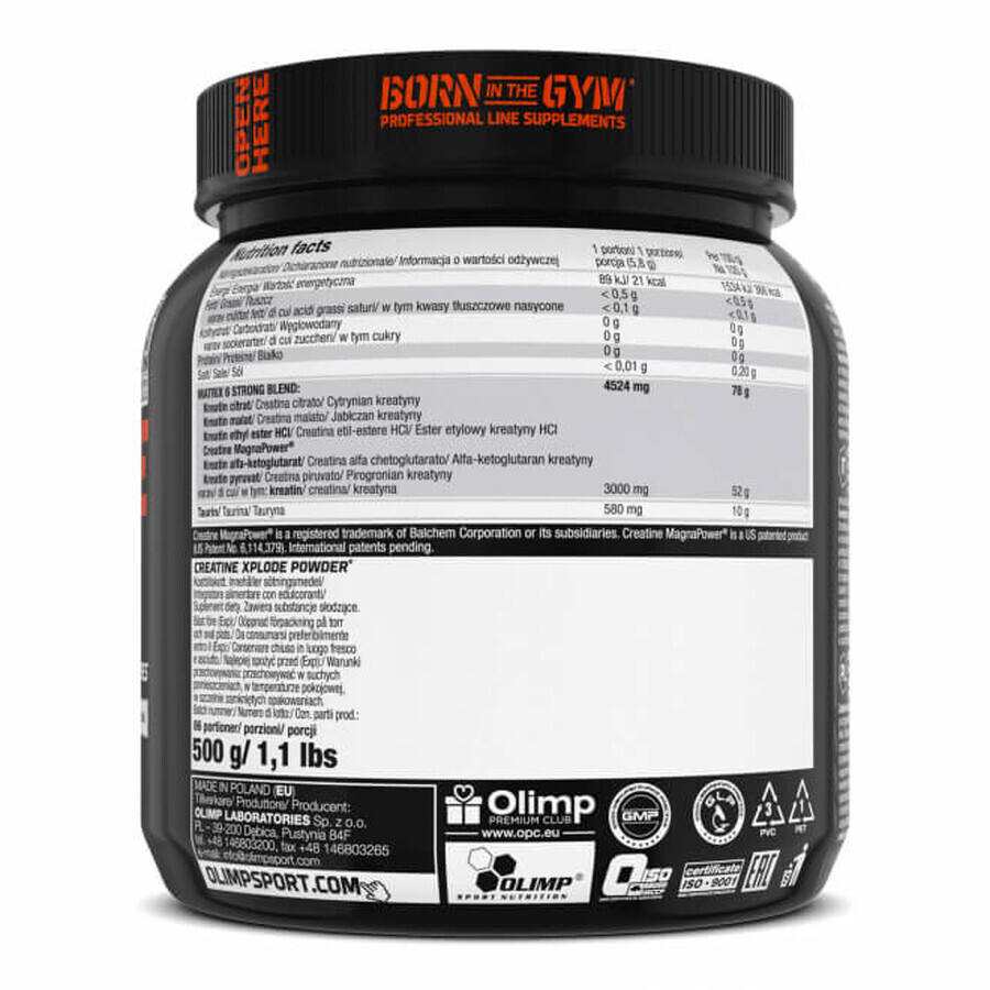 Olimp Creatine Xplode Pulver, Orangengeschmack, 500 g