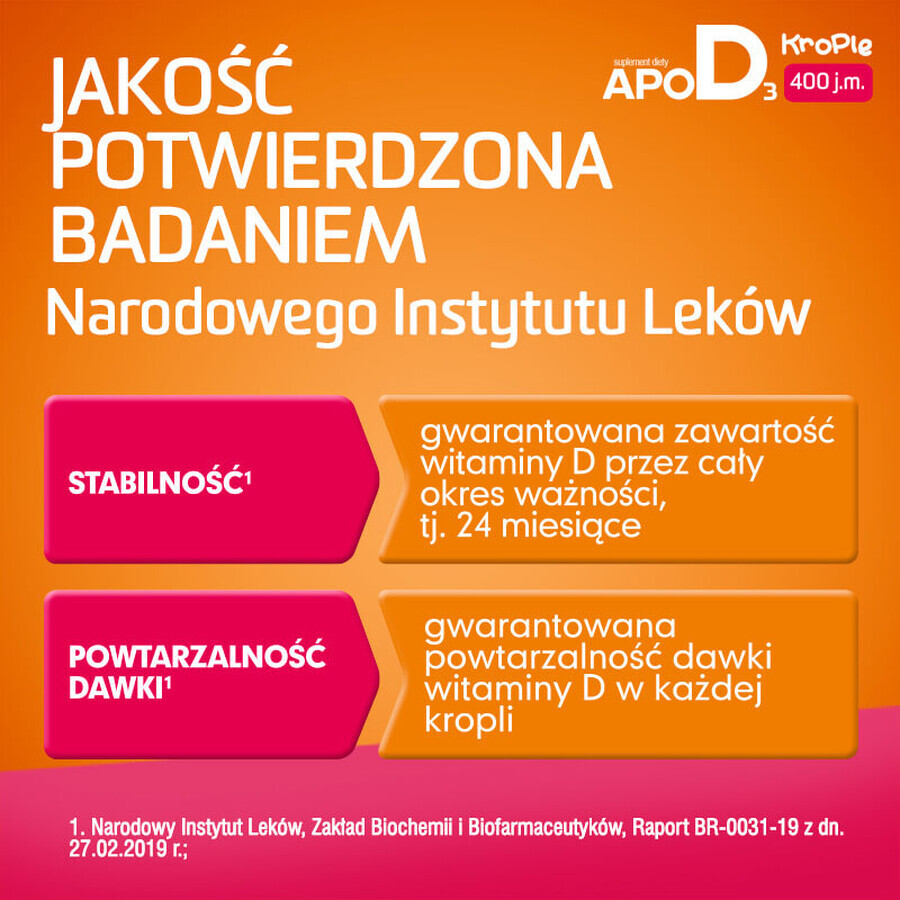 ApoD3-Tropfen, Vitamin D3 400 IU für Säuglinge und Kinder ab dem 1. Tag, 10 ml