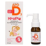 ApoD3 Druppels, vitamine D3 400 IE voor zuigelingen en kinderen vanaf dag 1, 10 ml