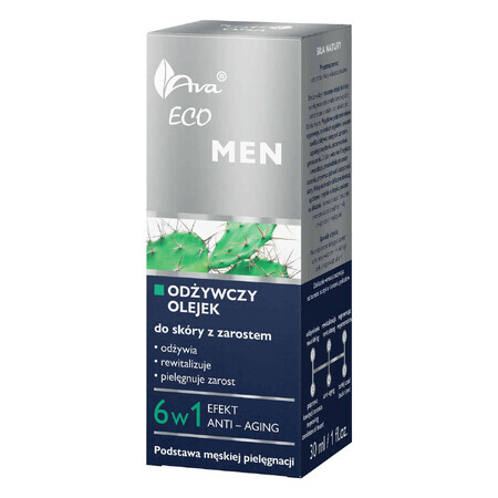 AVA Eco Men, olio nutriente per la pelle barbuta, 30 ml