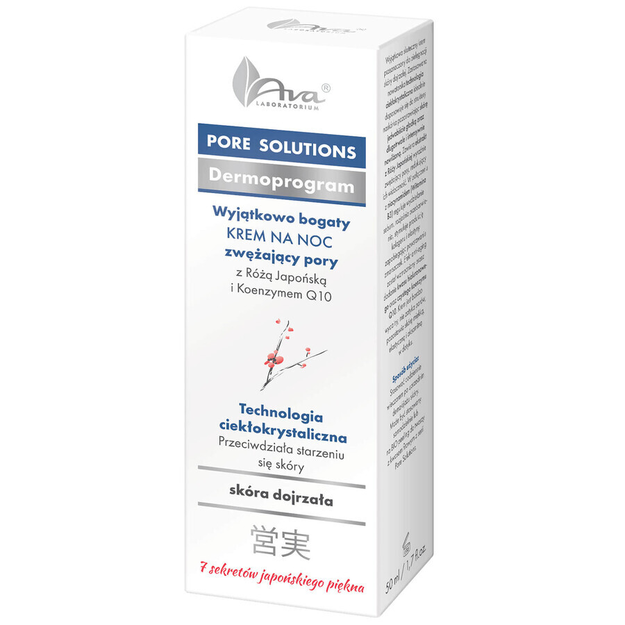 AVA Pore Solutions, crema notte ricca di pori, 50 ml