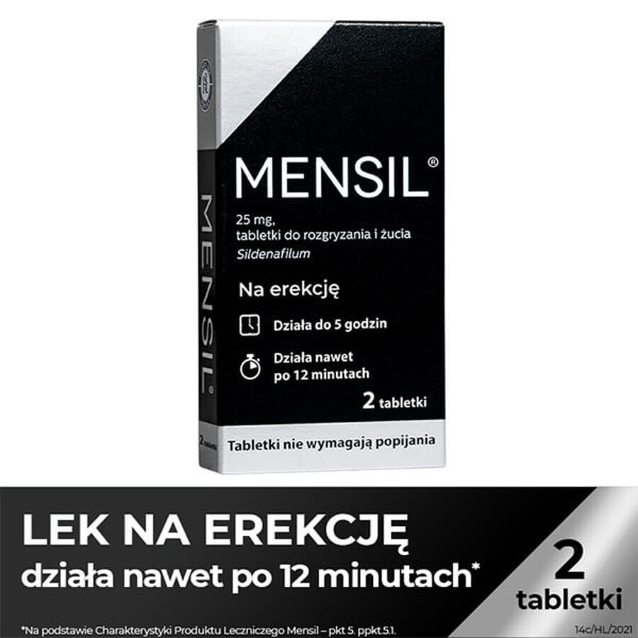 Mensil 25 mg, 2 compresse masticabili