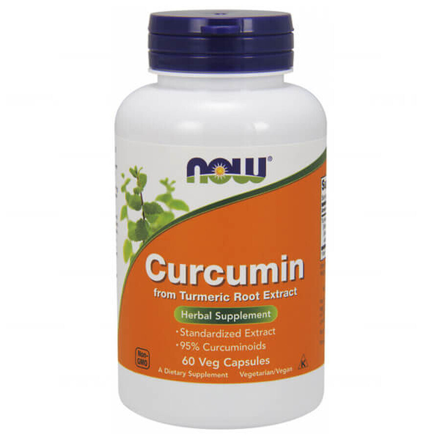 Now Foods Curcumin, curcumină, 60 capsule vegetariene