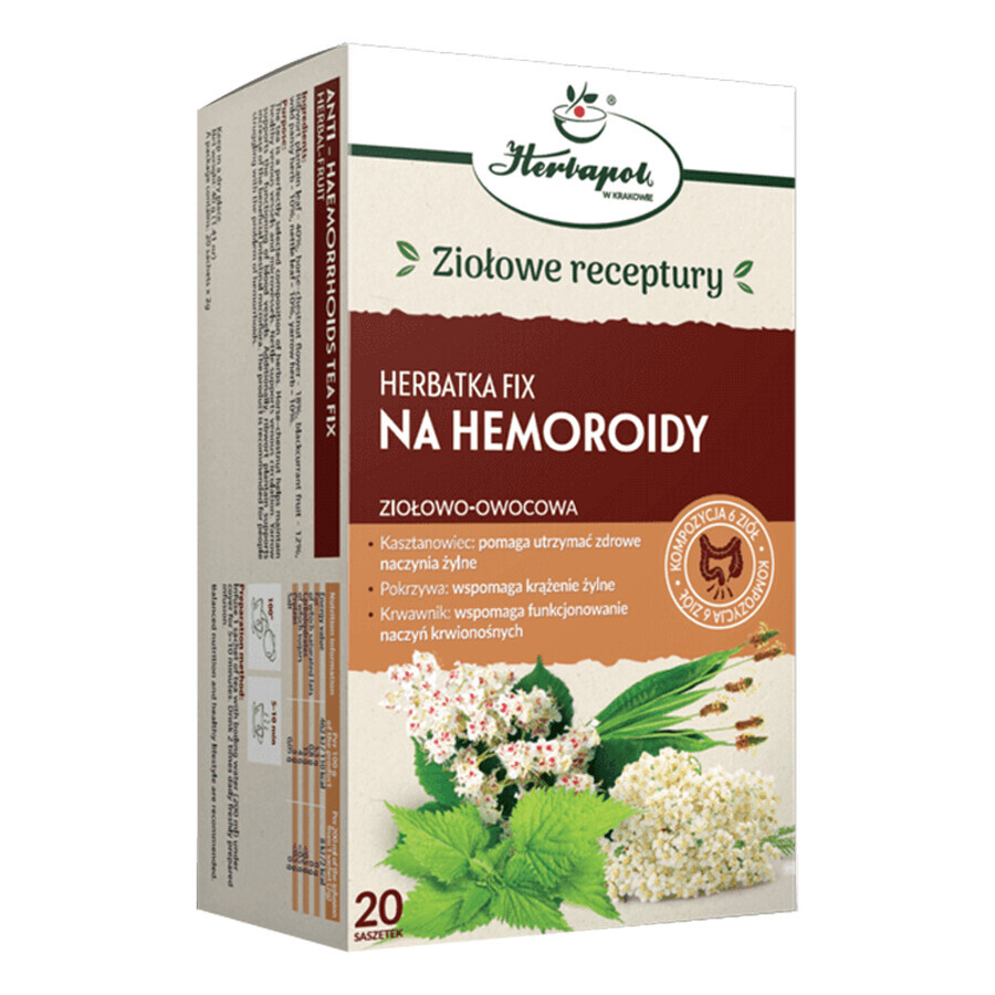 Herbapol Na Hemoroidy, Kräuter-Früchte-Fix-Tee, 2 g x 20 Beutel