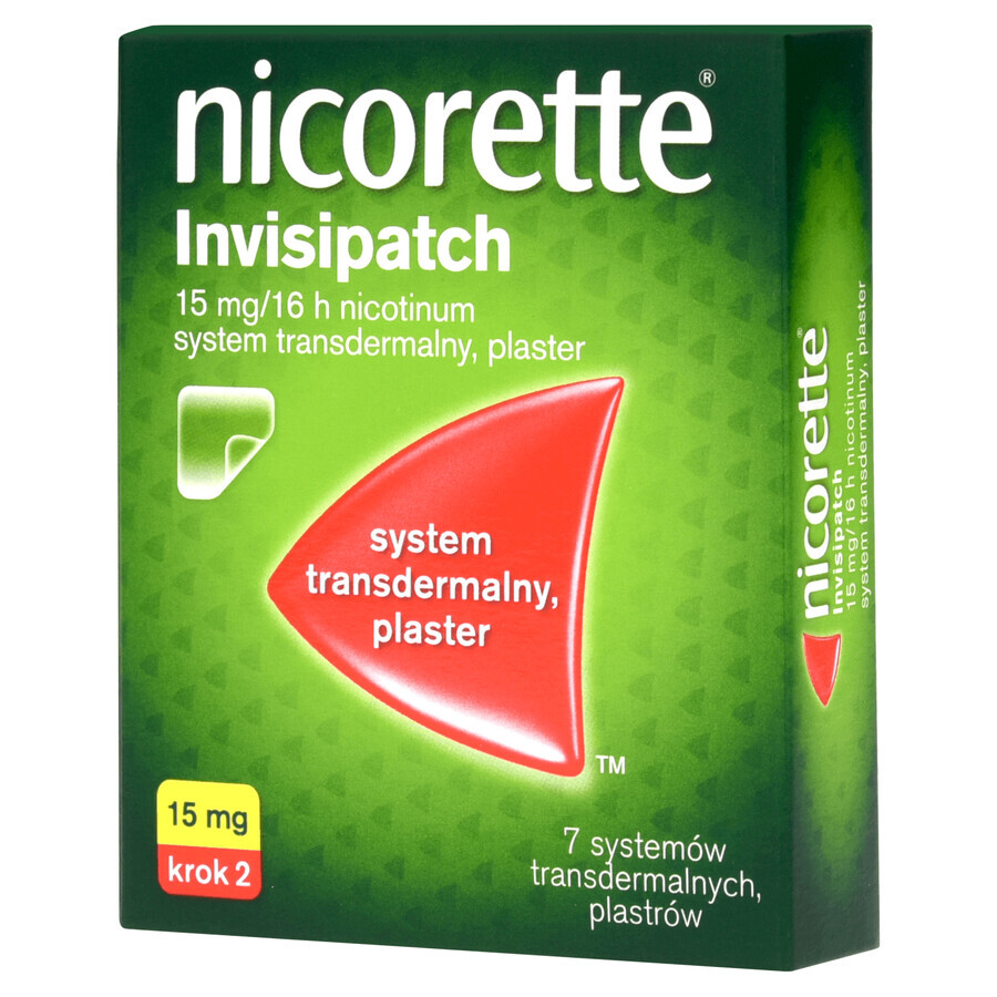 Nicorette Invisipatch 15 mg/16 h, transdermales System, Pflaster, 7 Stück