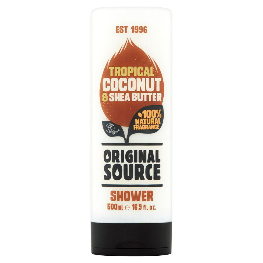 Original Source Vegan, gel doccia, cocco e burro di karité, 500 ml