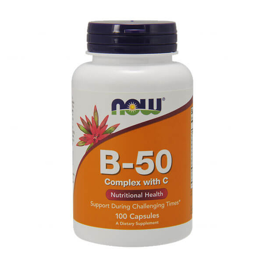 Now Foods B-50, complex de vitamine B, 100 comprimate