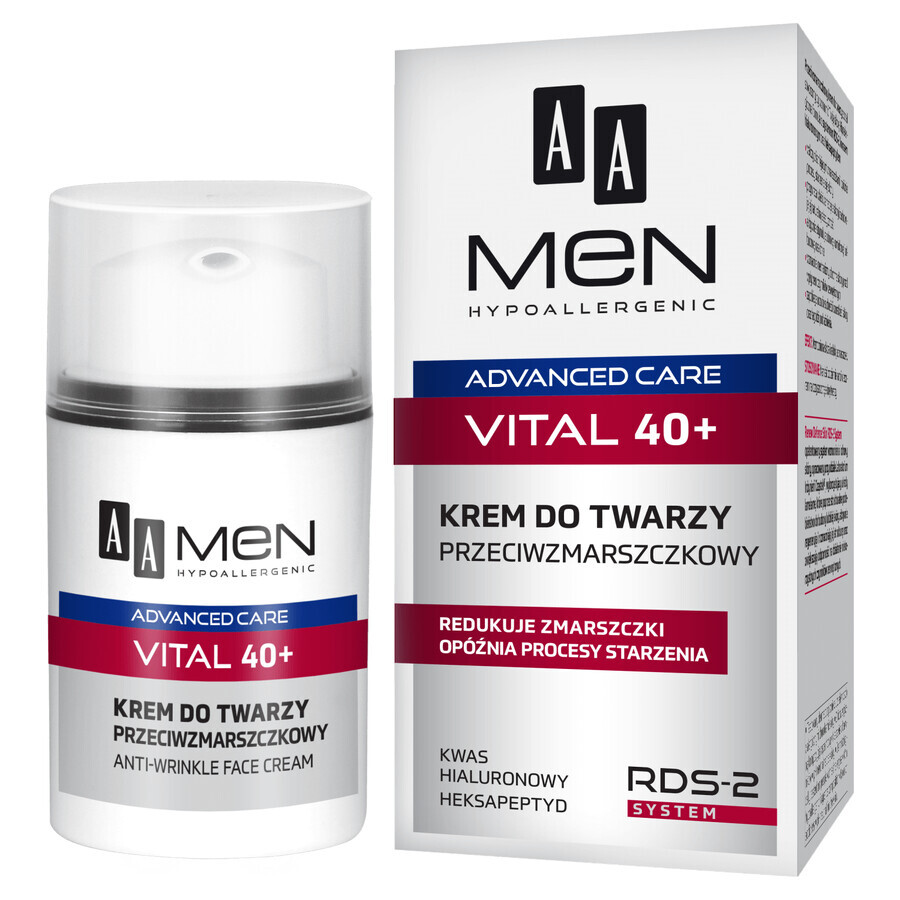 AA Men Advanced Care Vital 40+, Anti-Falten-Gesichtscreme, 50 ml