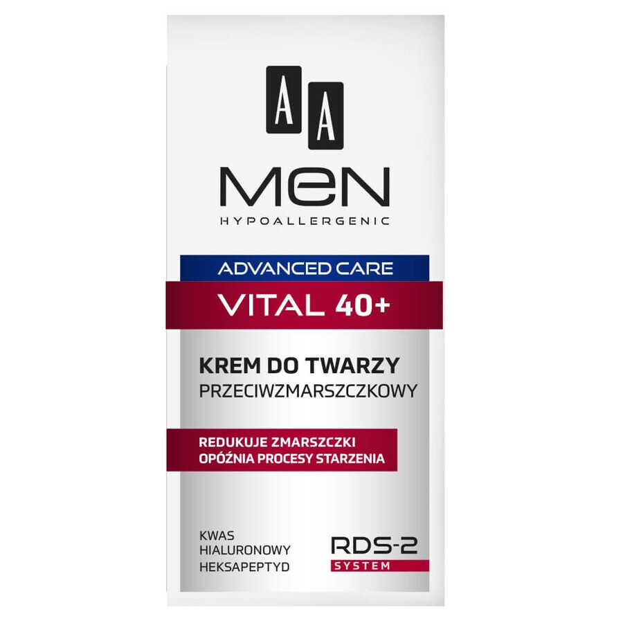 AA Men Advanced Care Vital 40+, Anti-Falten-Gesichtscreme, 50 ml