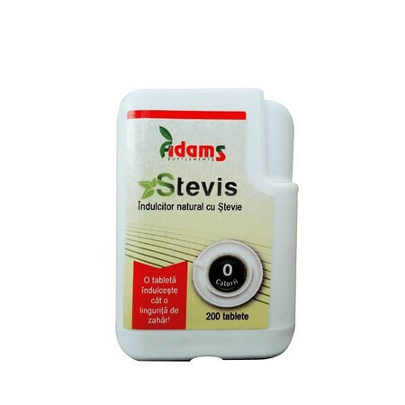 Stevis natürlicher Stevia-Süßstoff, 200 Tabletten, Adams