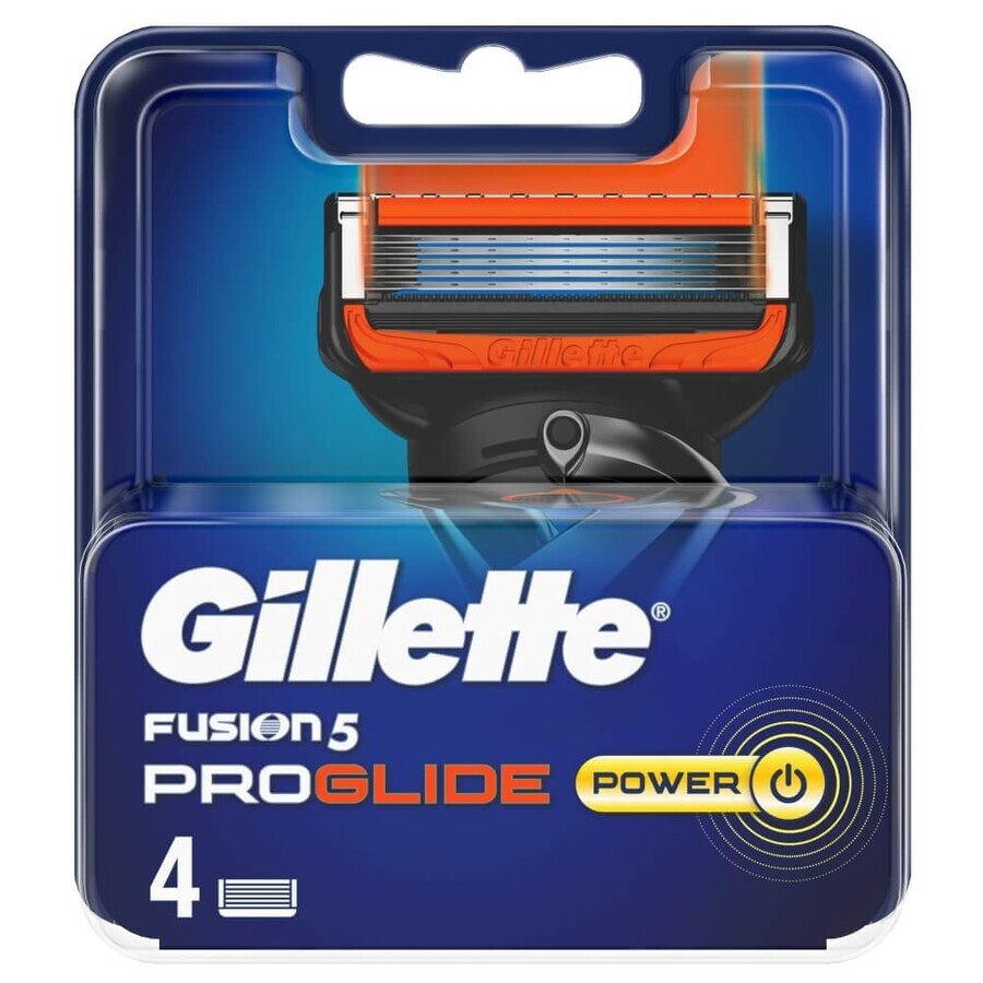 Gillette, Fusion Proglide Power, Ersatzkartuschen, 4 Stück