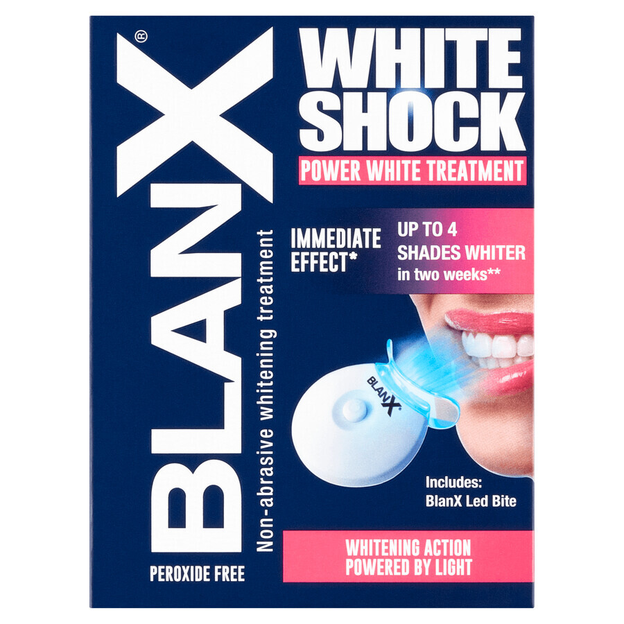 BlanX White Shock, Zahnaufhellungssystem, Zahnpasta, 50 ml + Blanx Led Bite