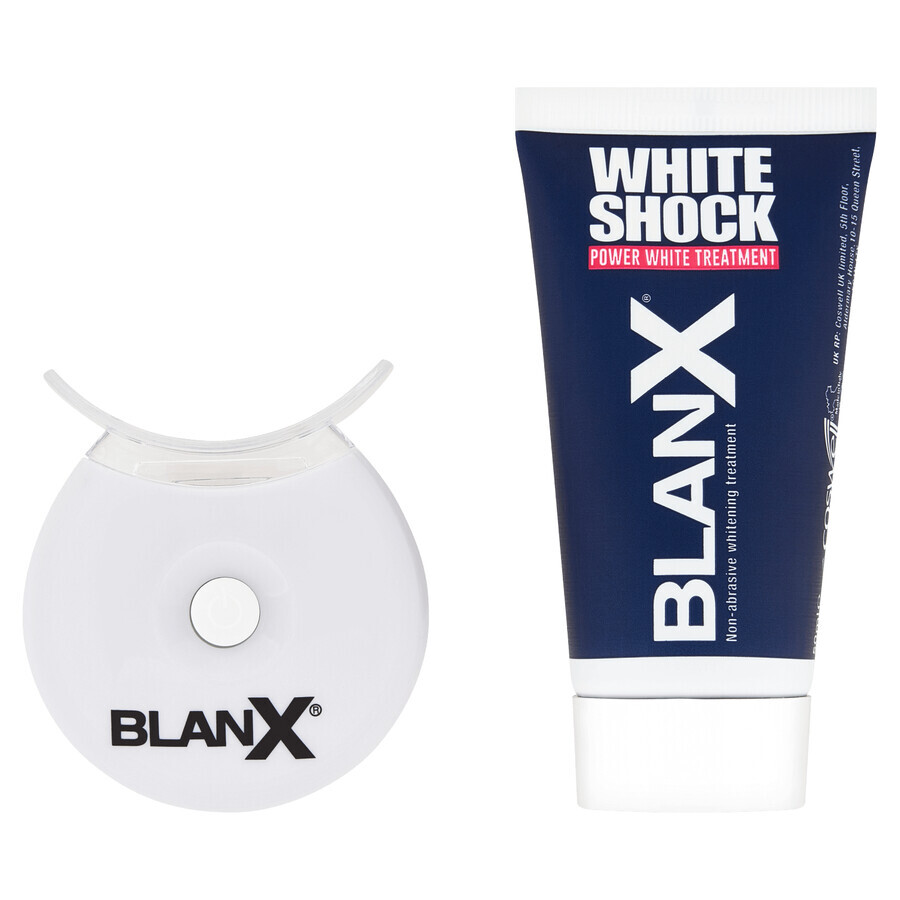 BlanX White Shock, Zahnaufhellungssystem, Zahnpasta, 50 ml + Blanx Led Bite