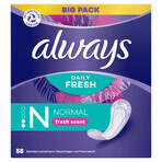 Always Dailies Fresh Protect, serviettes hygiéniques, Normal, 58 pcs