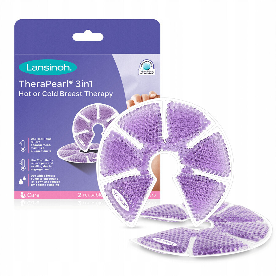 Lansinoh Therapearl, 3-in-1-Gel Brustkompressen, 2 Stück