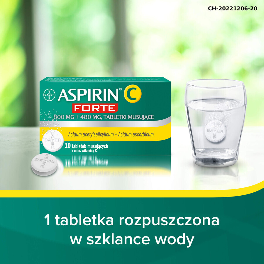 Aspirin C Forte 800 mg + 480 mg, 10 Brausetabletten