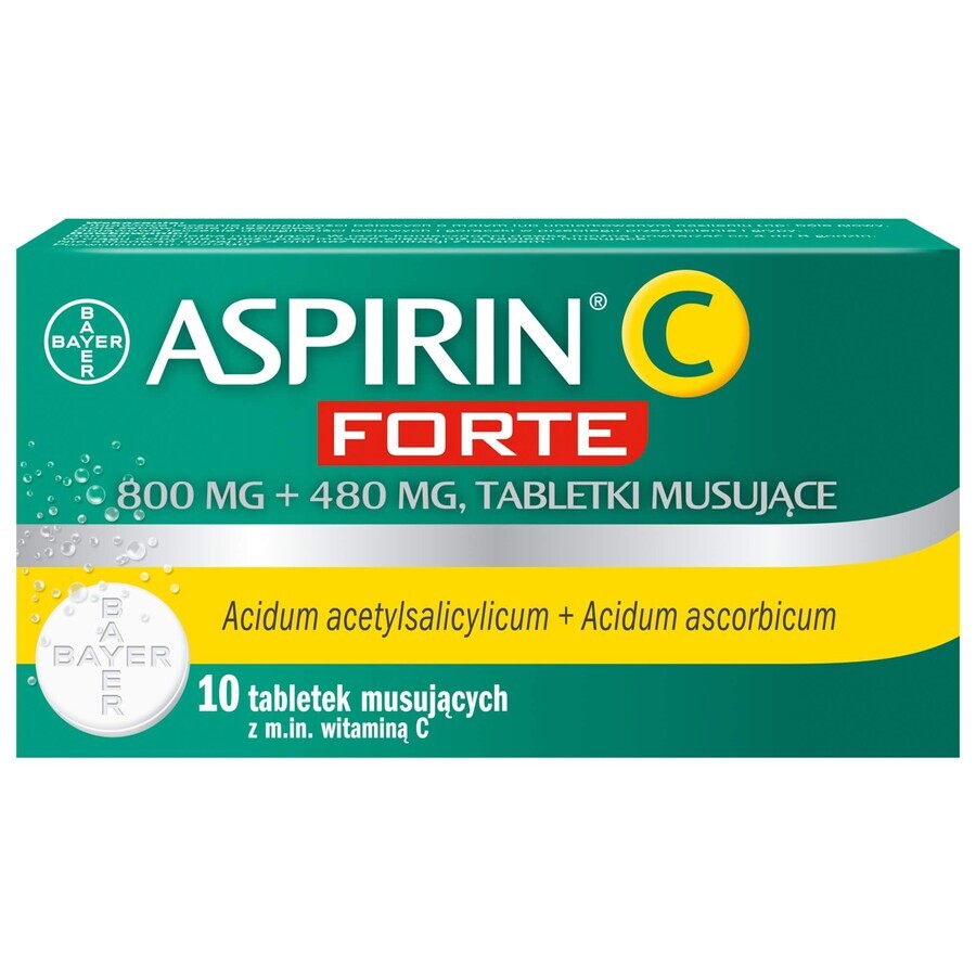 Aspirin C Forte 800 mg + 480 mg, 10 Brausetabletten