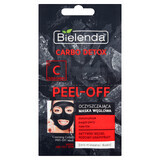 Bielenda Carbo Detox Peel-Off, reinigende Holzkohlemaske, Mischhaut und fettige Haut, 2 x 6 g